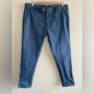 Dan John blue stretch chino trousers with cuffs size IT 52 US 36